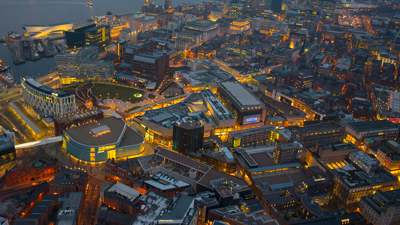 Liverpool ONE Aerial Night Shot