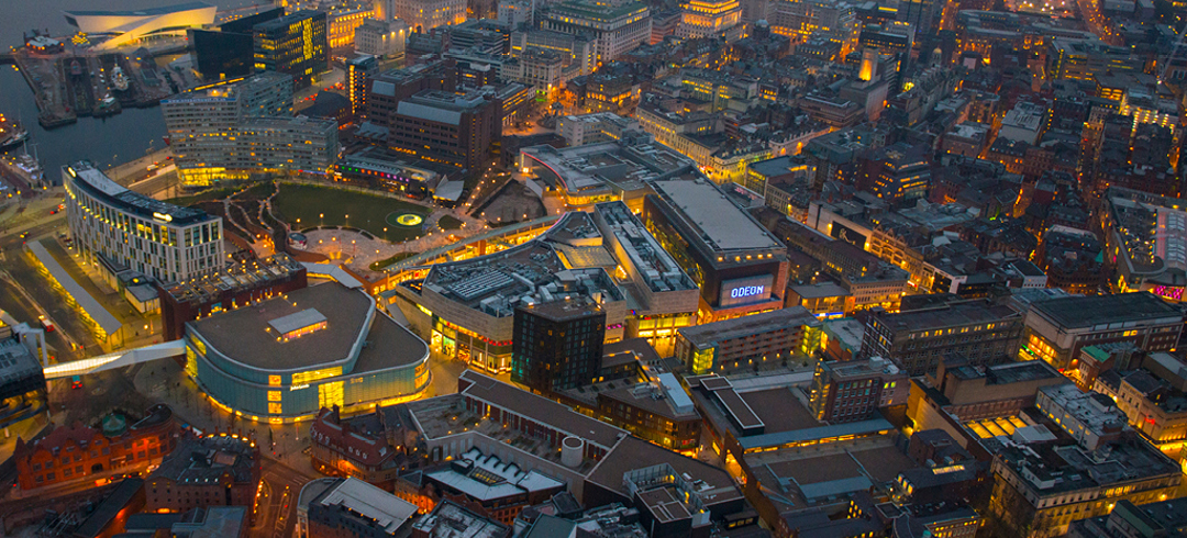Liverpool ONE Aerial Night Shot